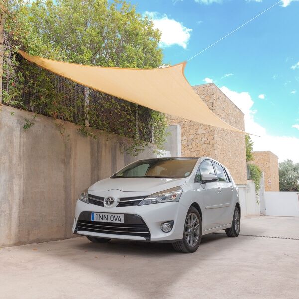3x4m Obdélníková stínící plachta - béžová
